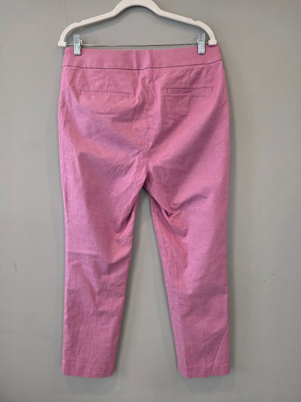 LOFT Purple Cotton Twill Pants Sz 10 Straight Leg Mid Rise Ankle Casual Work - Picture 6 of 6